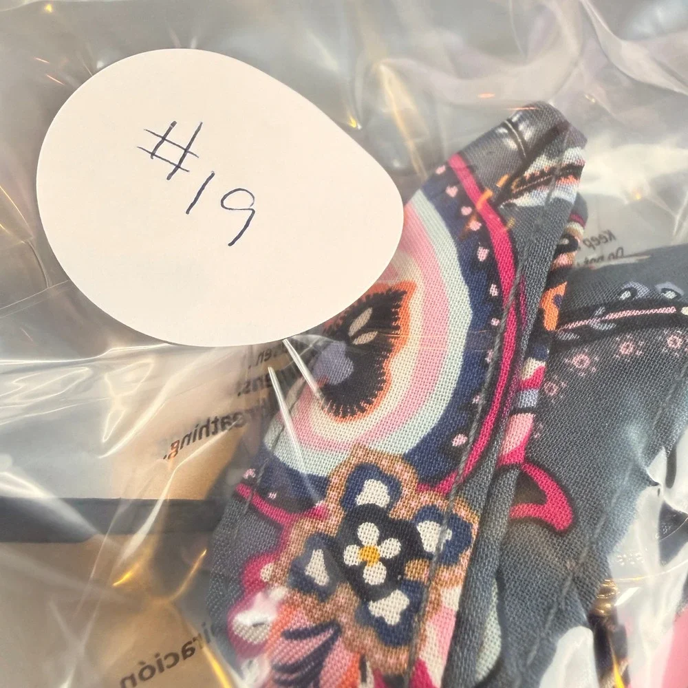 Vera Bradley Wide Lanyard Felicity Paisley Blue Pink Floral Keychain Hawaiian
